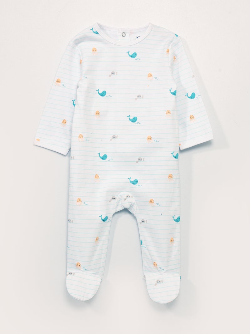 Jersey pyjama met print WIT - Kiabi