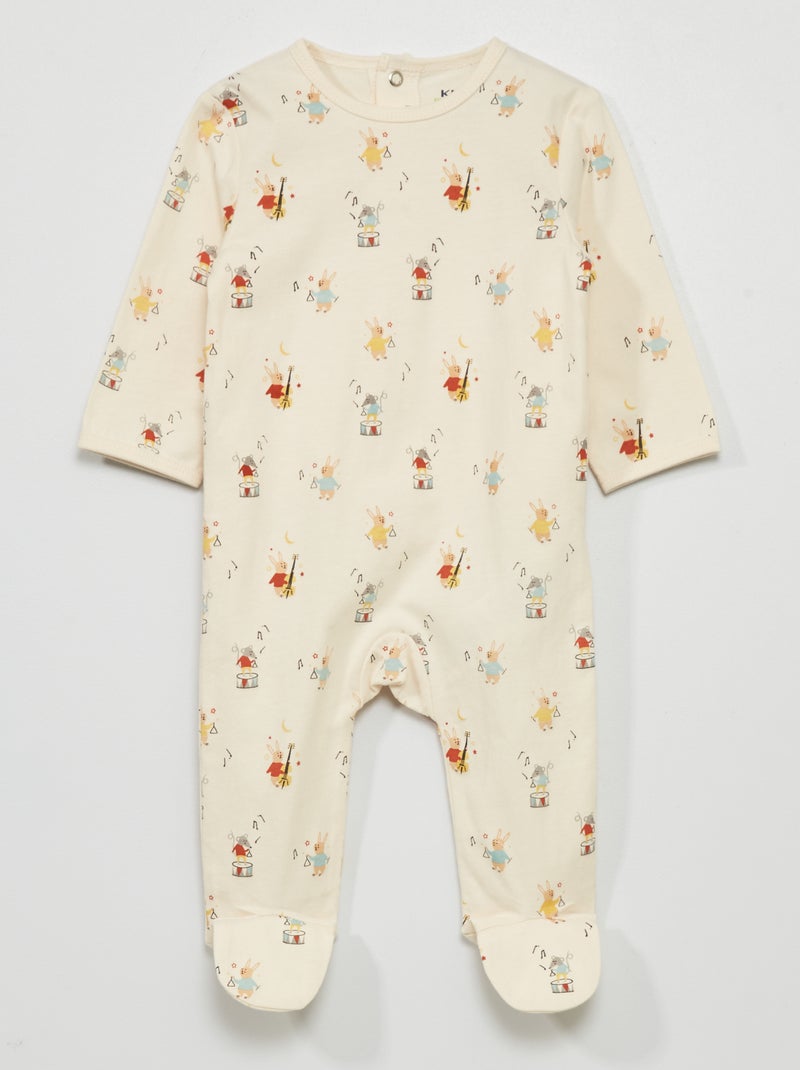 Jersey pyjama met print WIT - Kiabi