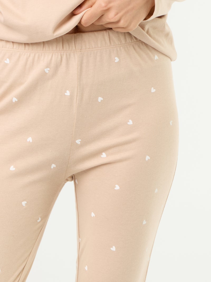 Jersey pyjamaset - 2-delig Biege - Kiabi