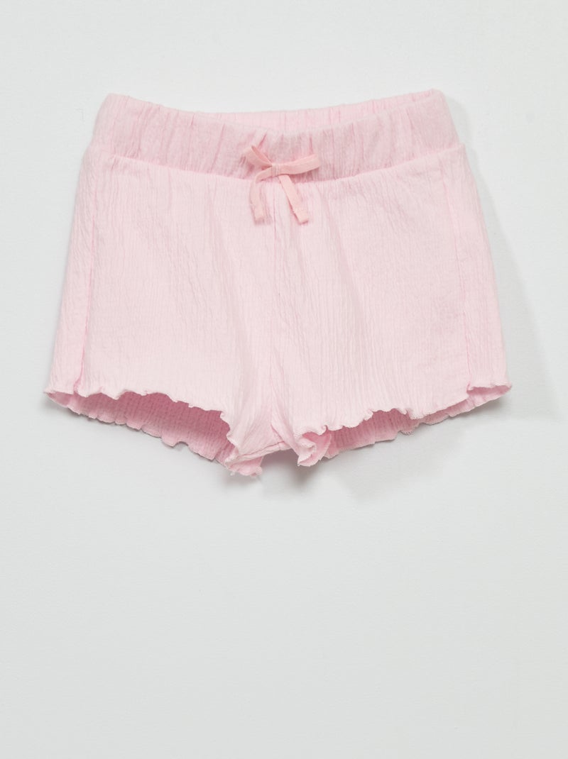 Jersey shortje met smokwerk ROSE - Kiabi
