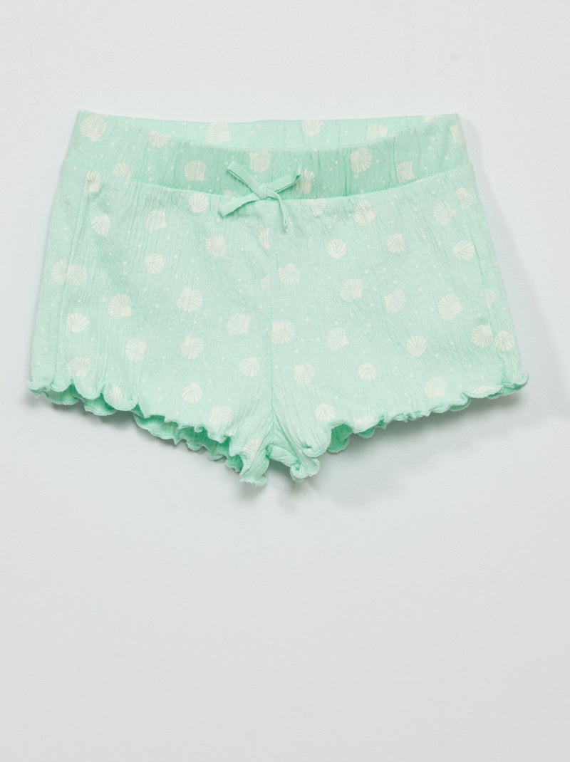 Jersey shortje met smokwerk WIT - Kiabi