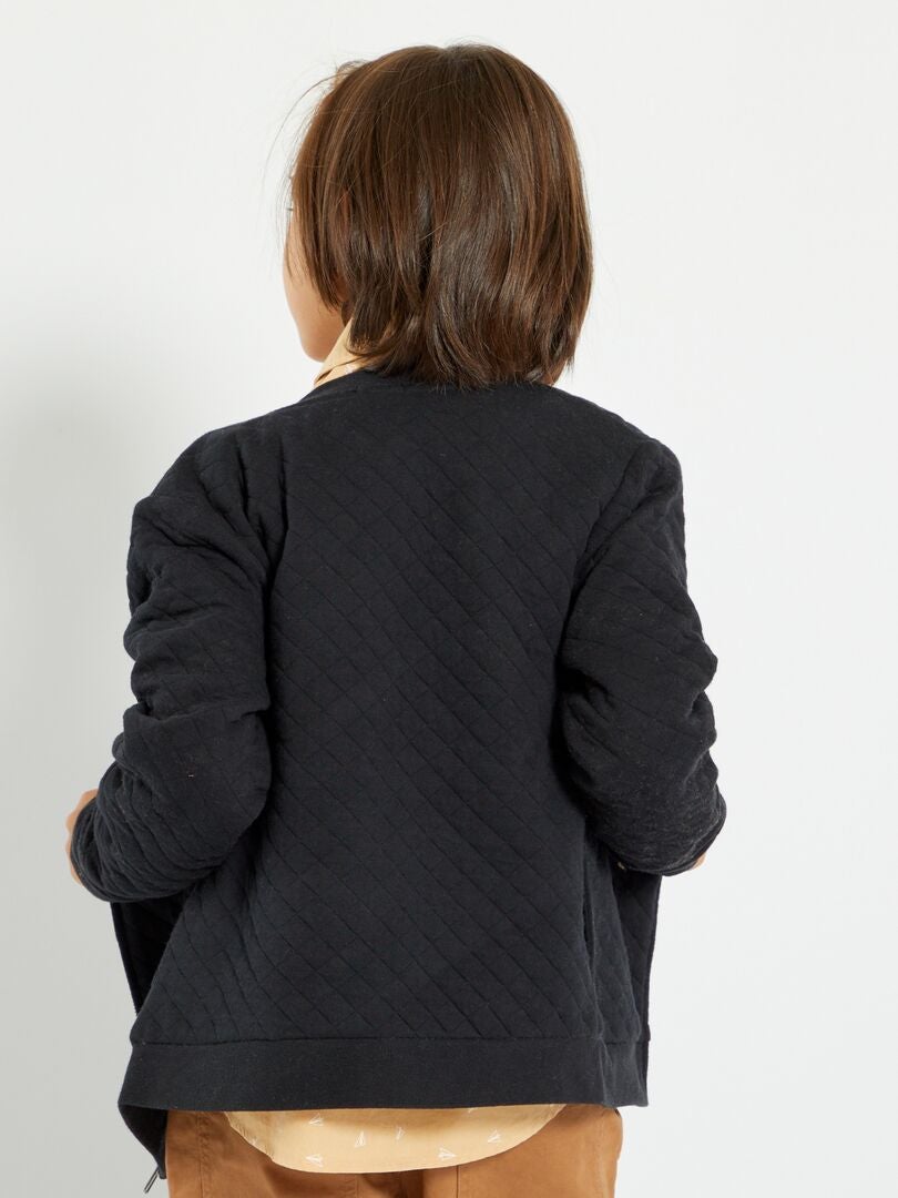 Jersey sweater met rits zwart - Kiabi