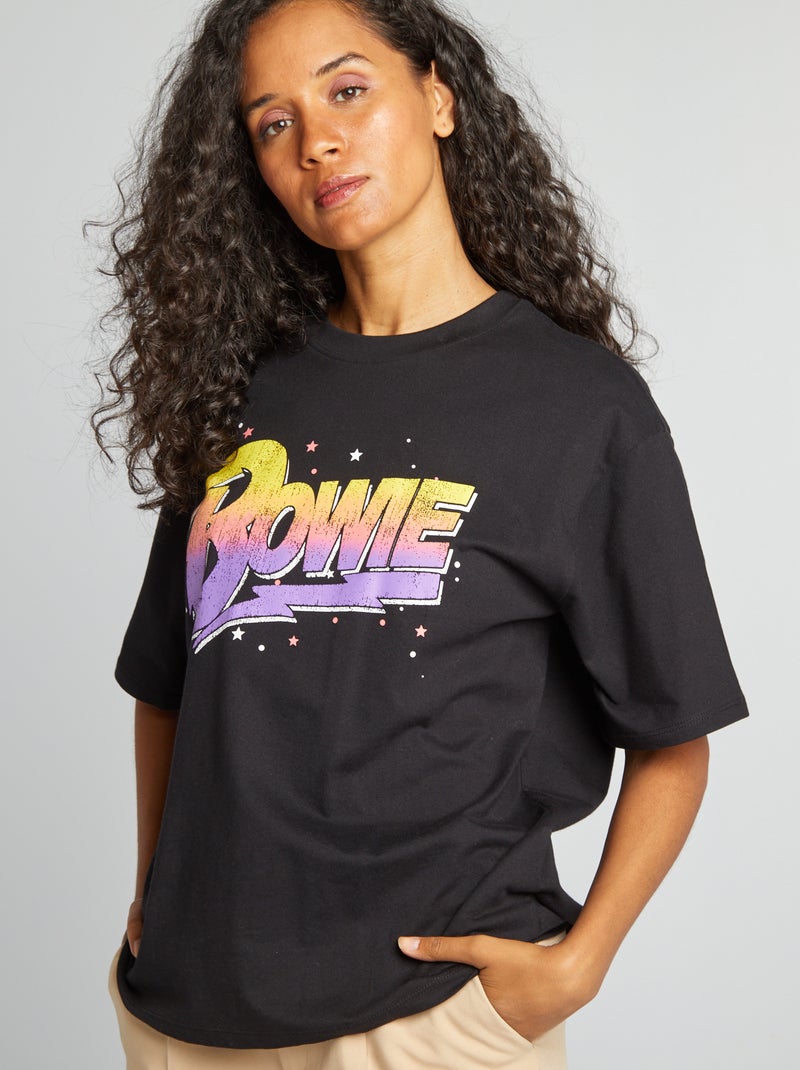 Jersey T-shirt 'David Bowie' zwart - Kiabi