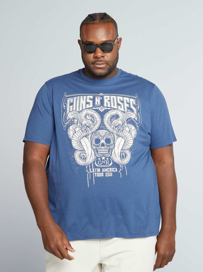 Jersey T-shirt 'Guns N' Roses' donkerblauw - Kiabi