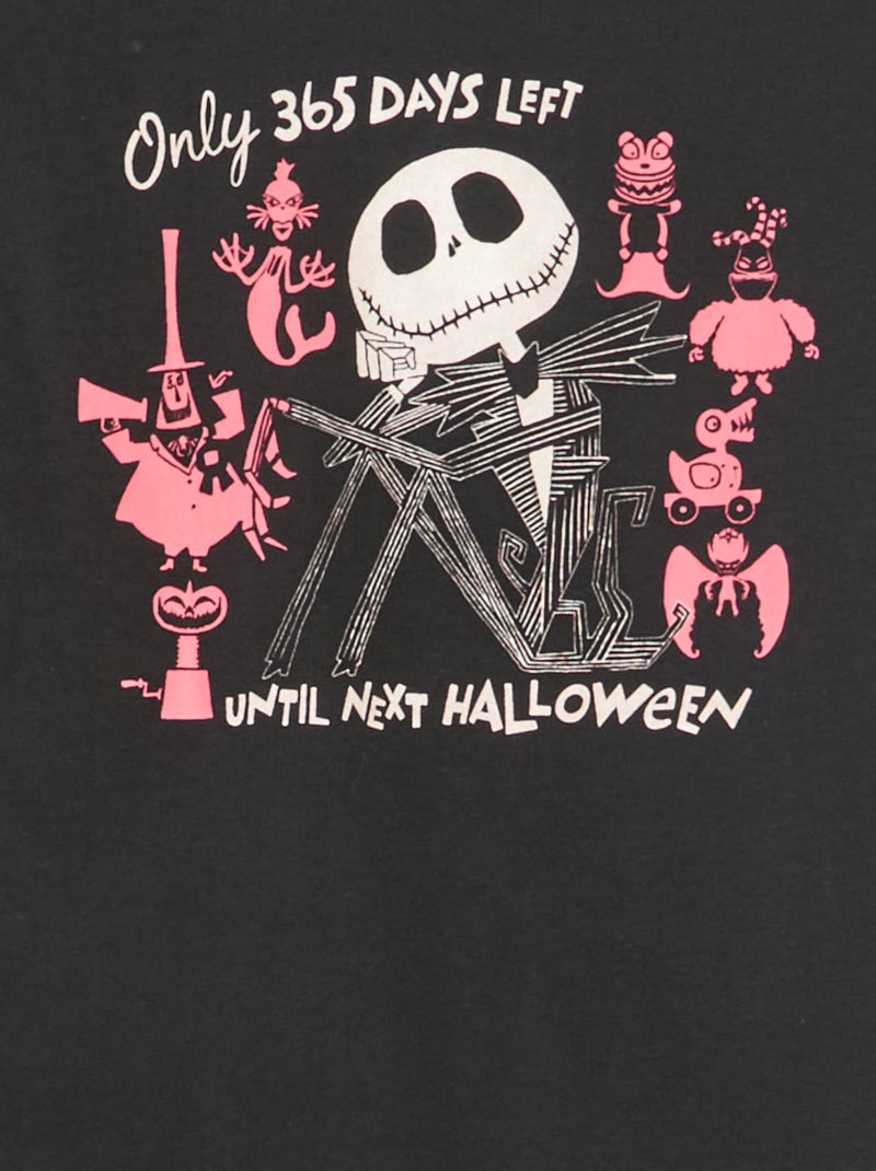 Jersey T-shirt in halloweenthema 'Disney' 'Jack Skellington' Zwart - Kiabi