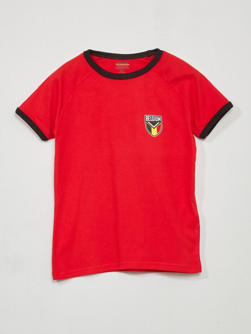 Jersey T-shirt in voetbalthema ROOD - Kiabi