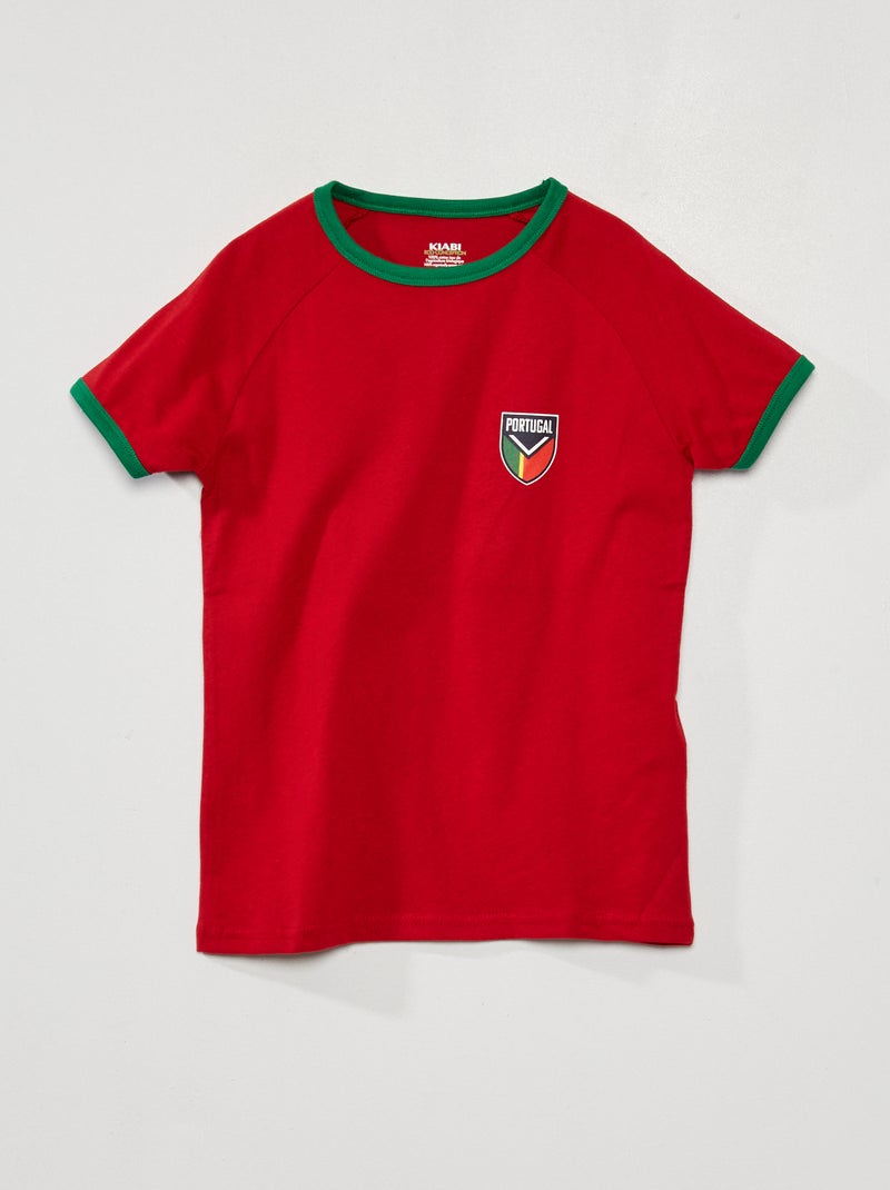 Jersey T-shirt in voetbalthema ROOD - Kiabi