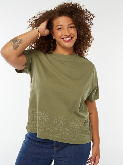 Jersey T-shirt met borduursel - Kiabi