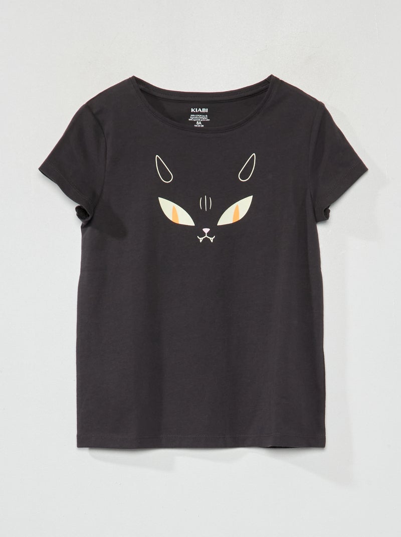 Jersey T-shirt met korte mouw - Halloween GRIJS - Kiabi