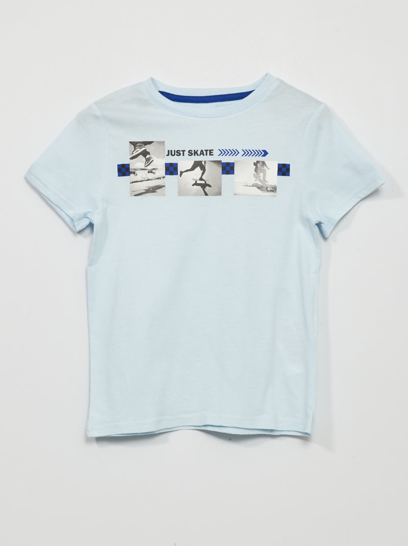 Jersey T-shirt met korte mouw BLAUW - Kiabi