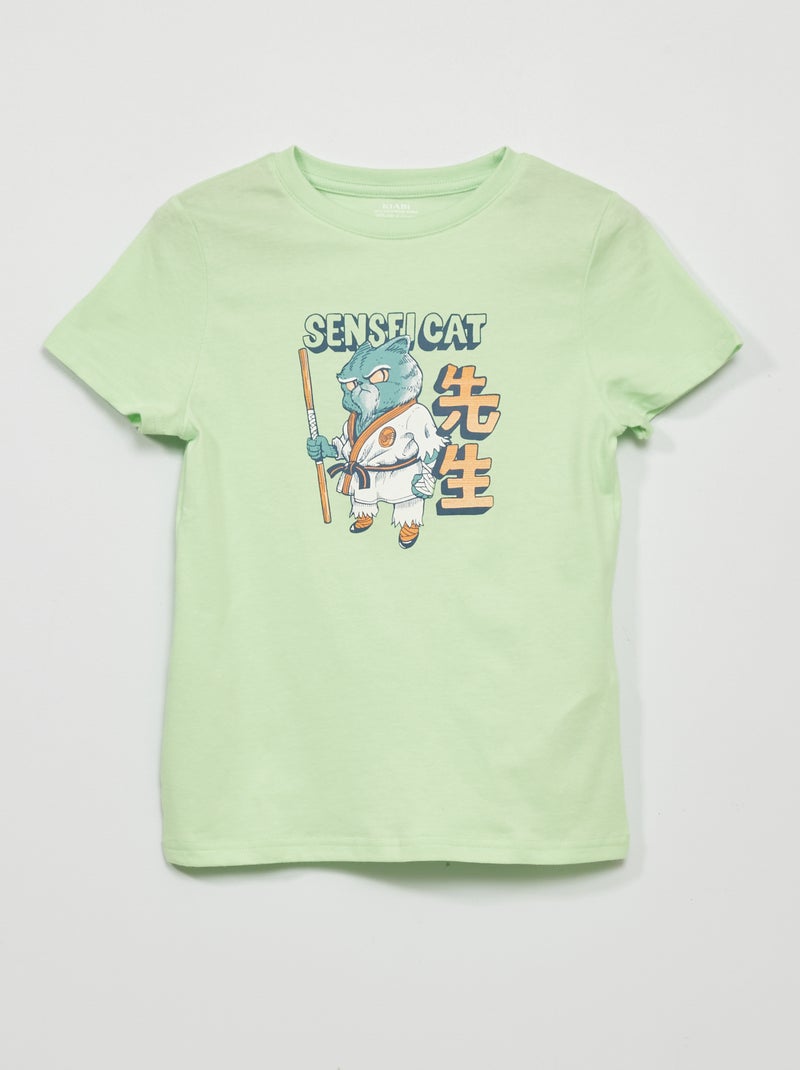 Jersey T-shirt met korte mouw GROEN - Kiabi
