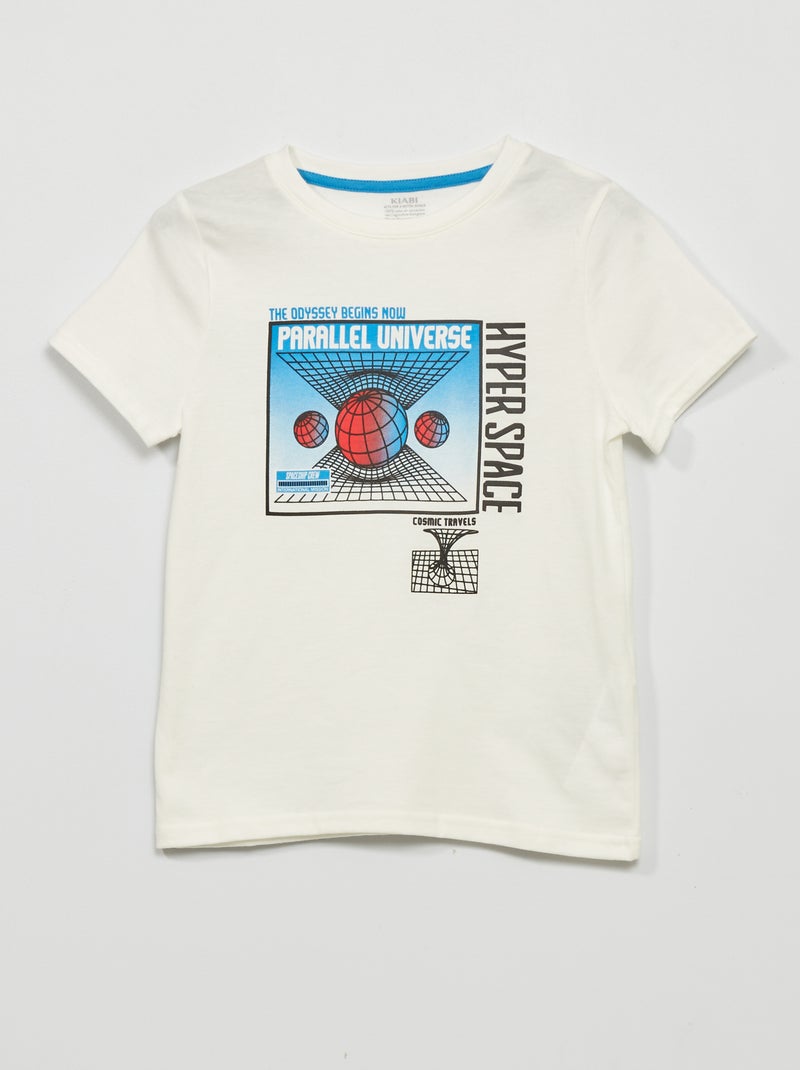 Jersey T-shirt met korte mouw WIT - Kiabi