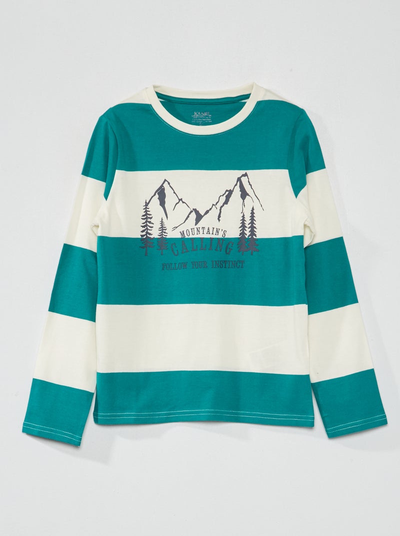 Jersey T-shirt met lange mouw GROEN - Kiabi