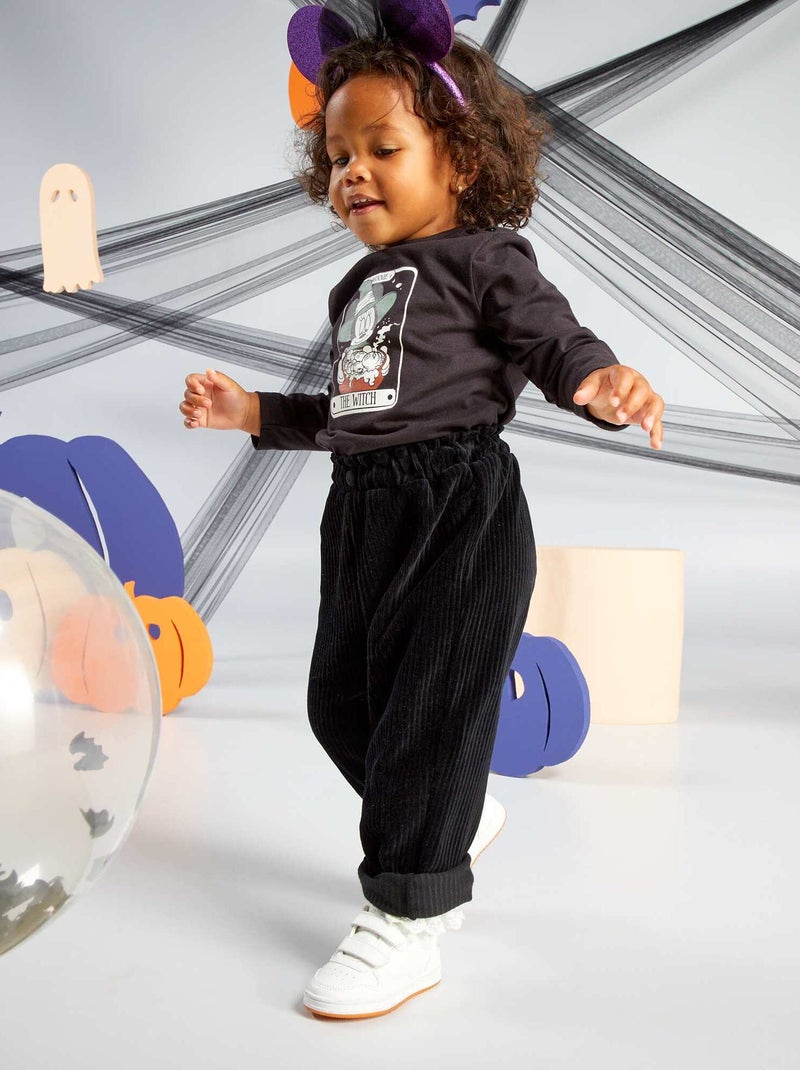 Jersey T-shirt met lange mouw | 'Mickey' - Halloween GRIJS - Kiabi
