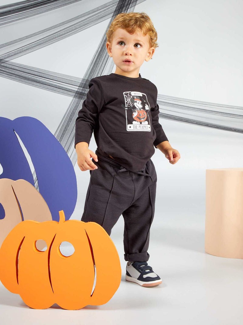 Jersey T-shirt met lange mouw | 'Mickey' - Halloween GRIJS - Kiabi