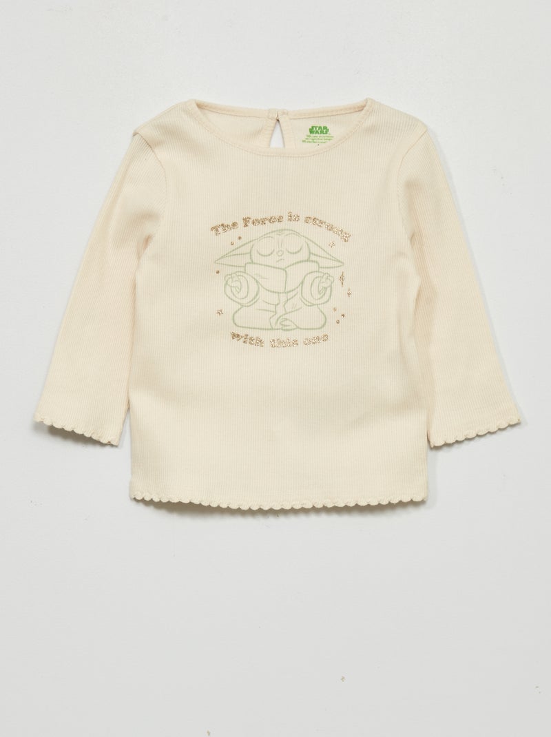 Jersey T-shirt met lange mouw 'Star Wars' WIT - Kiabi