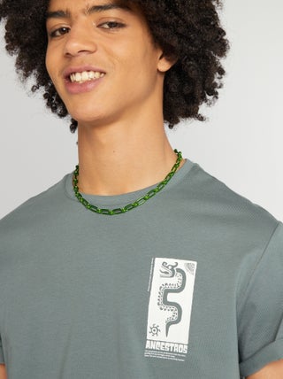 Jersey T-shirt met ronde hals
