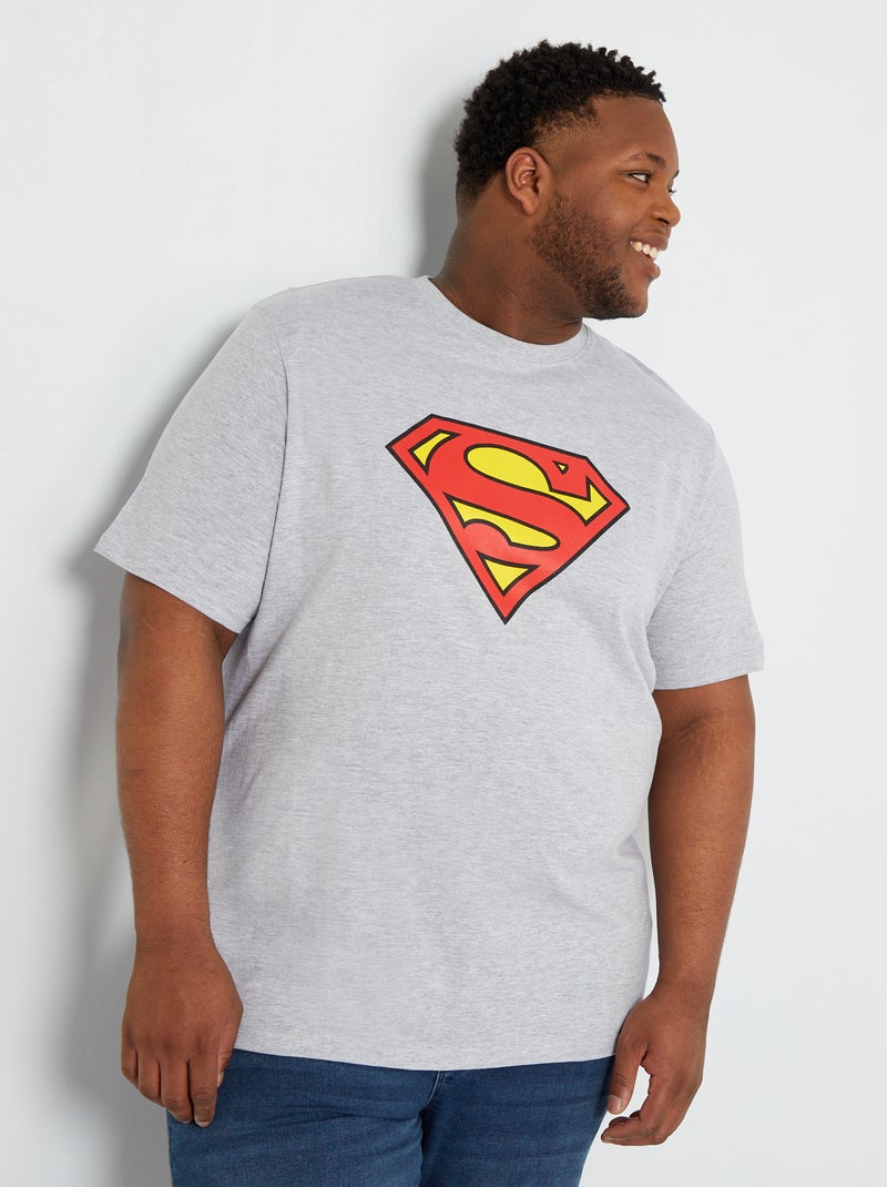 Jersey T-shirt met ronde hals 'Superman' grijs gemêleerd - Kiabi