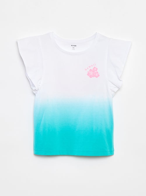 Jersey T-shirt met ruches langs de mouwgaten - Kiabi