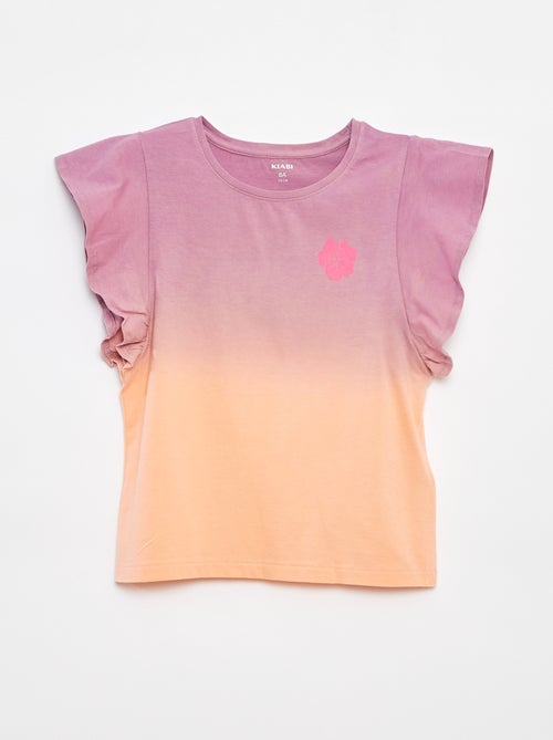 Jersey T-shirt met ruches langs de mouwgaten - Kiabi