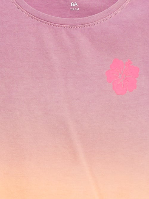 Jersey T-shirt met ruches langs de mouwgaten - Kiabi