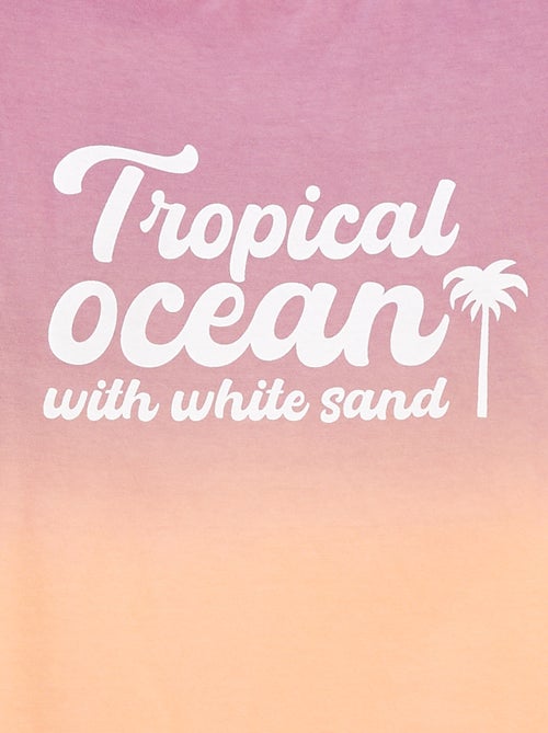 Jersey T-shirt met ruches langs de mouwgaten - Kiabi