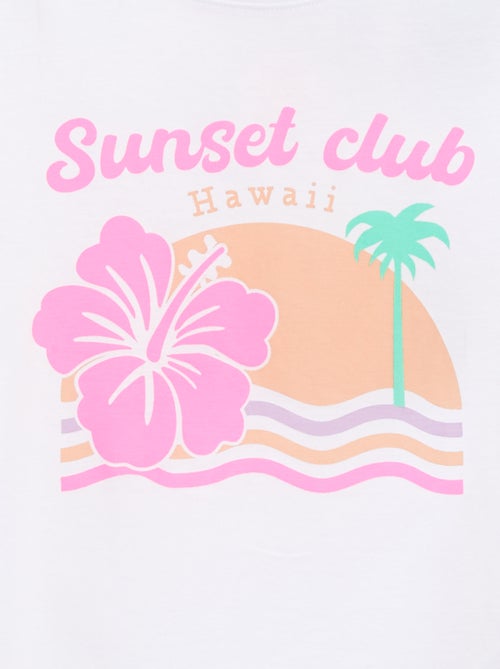 Jersey T-shirt met ruches langs de mouwgaten - Kiabi