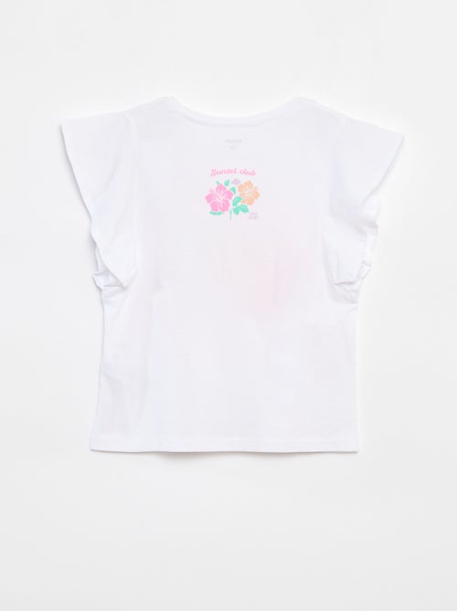 Jersey T-shirt met ruches langs de mouwgaten - Kiabi