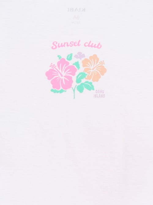 Jersey T-shirt met ruches langs de mouwgaten - Kiabi