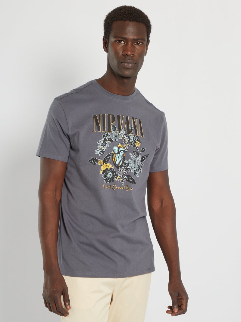 Jersey T-shirt 'Nirvana' GRIJS - Kiabi
