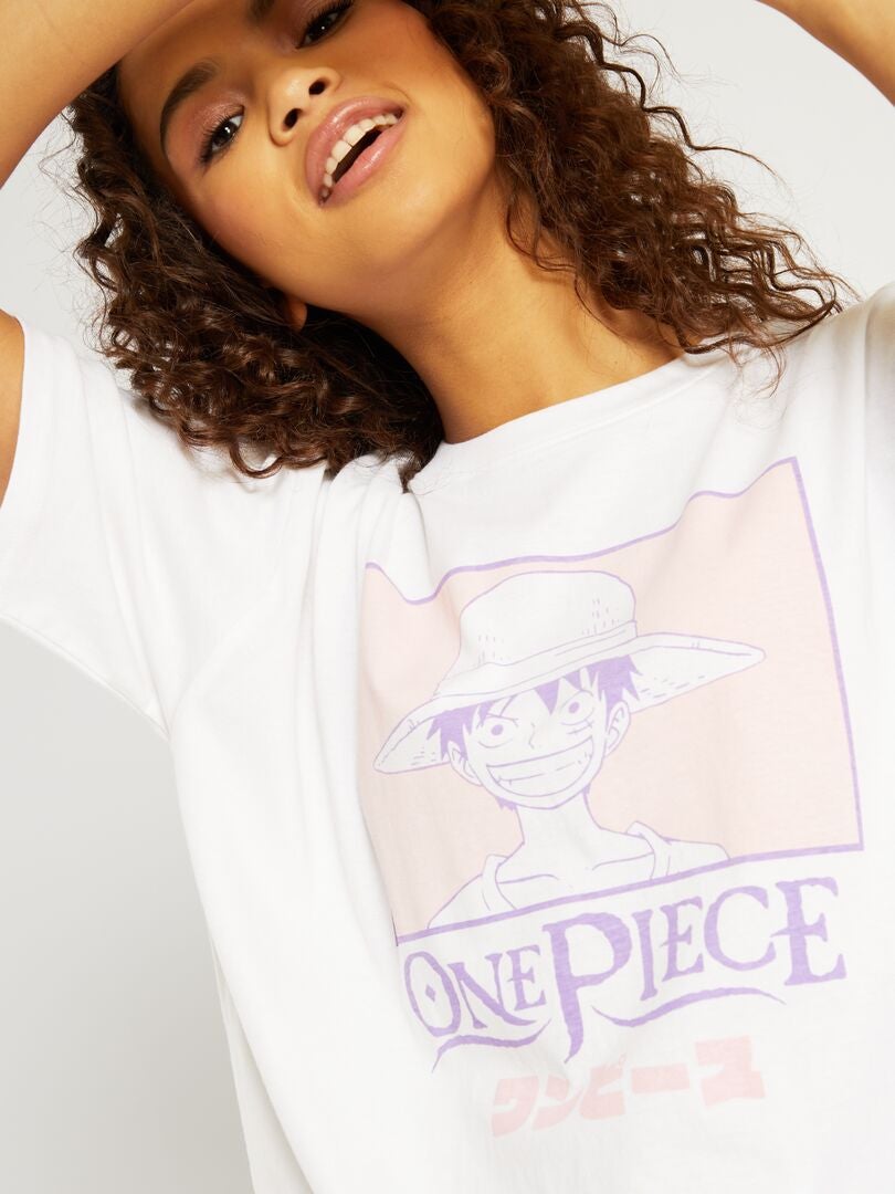 Jersey T-shirt 'One Piece' wit - Kiabi