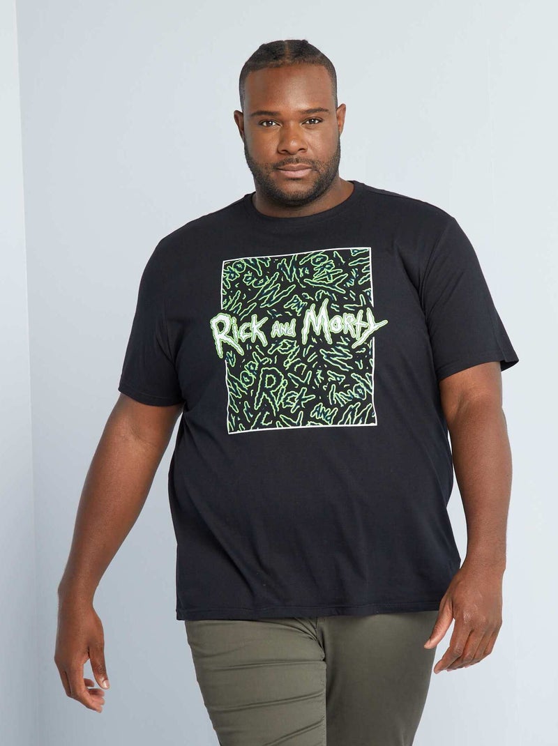 Jersey T-shirt 'Rick & Morty' ZWART - Kiabi
