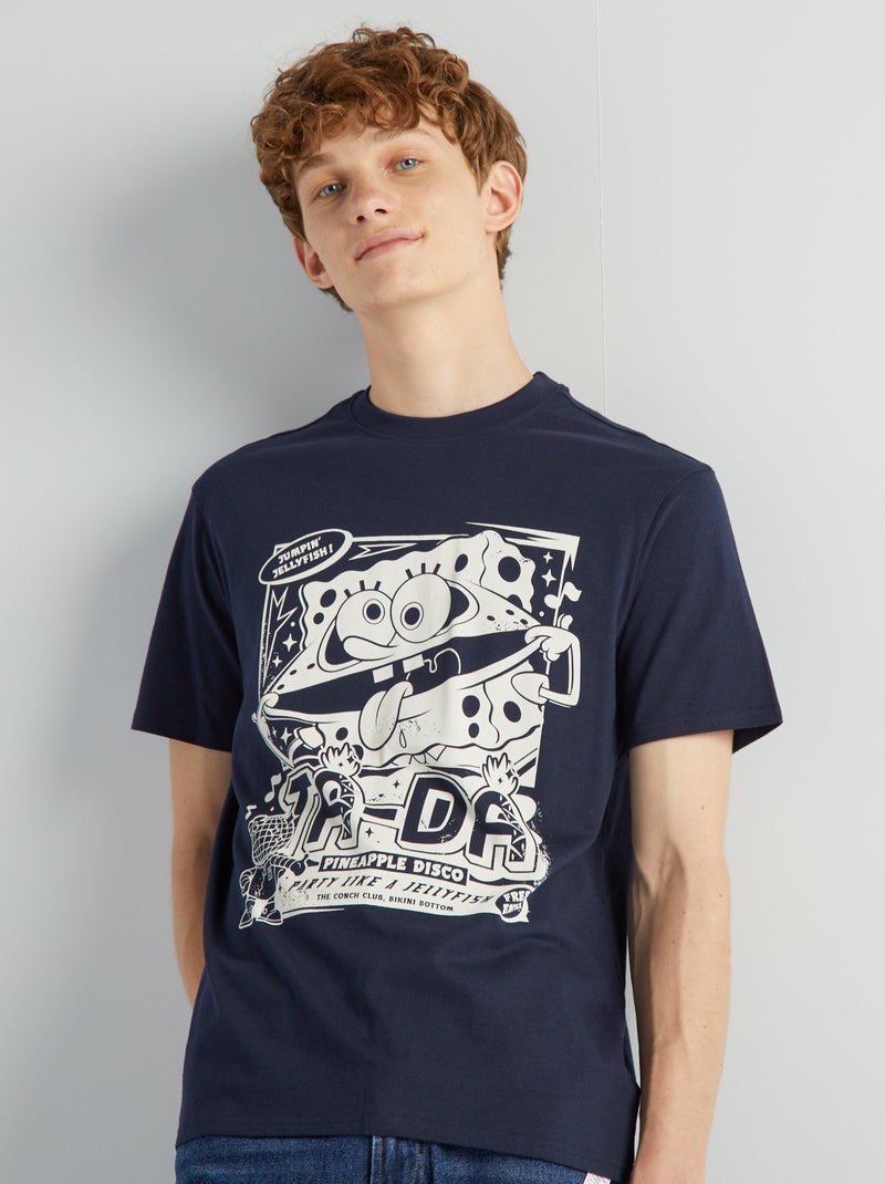 Jersey T-shirt 'SpongeBob' BLAUW - Kiabi