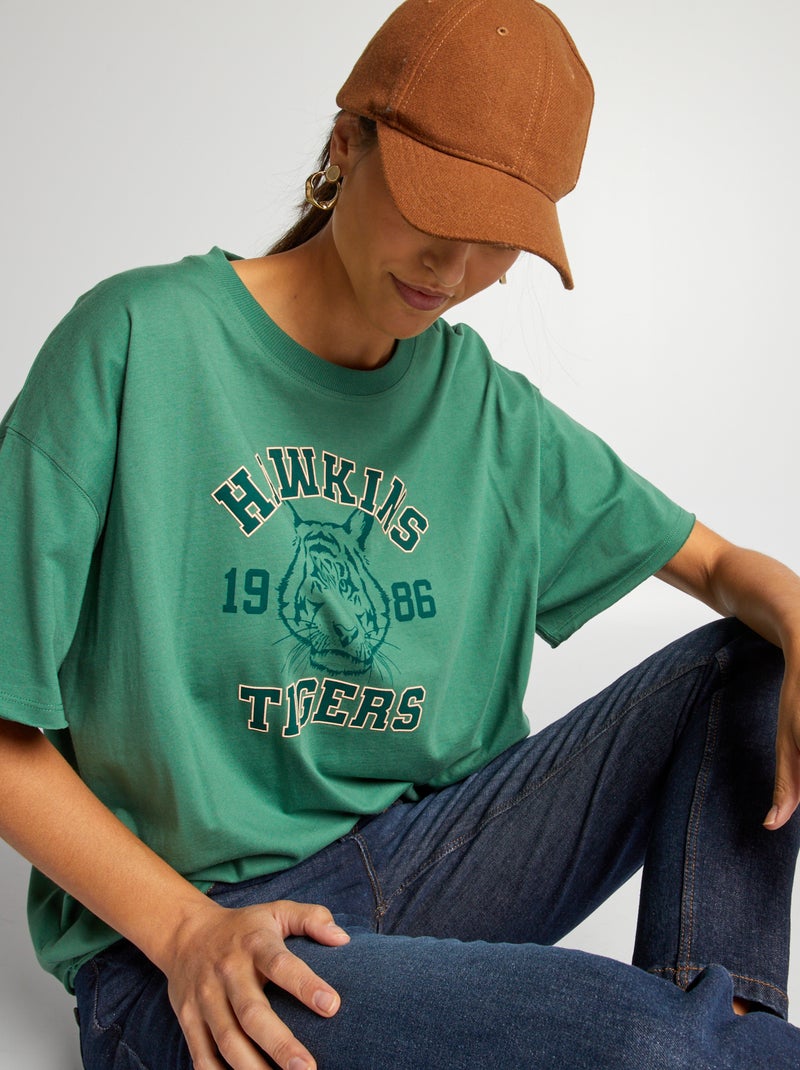 Jersey T-shirt 'Stranger Things' groen - Kiabi