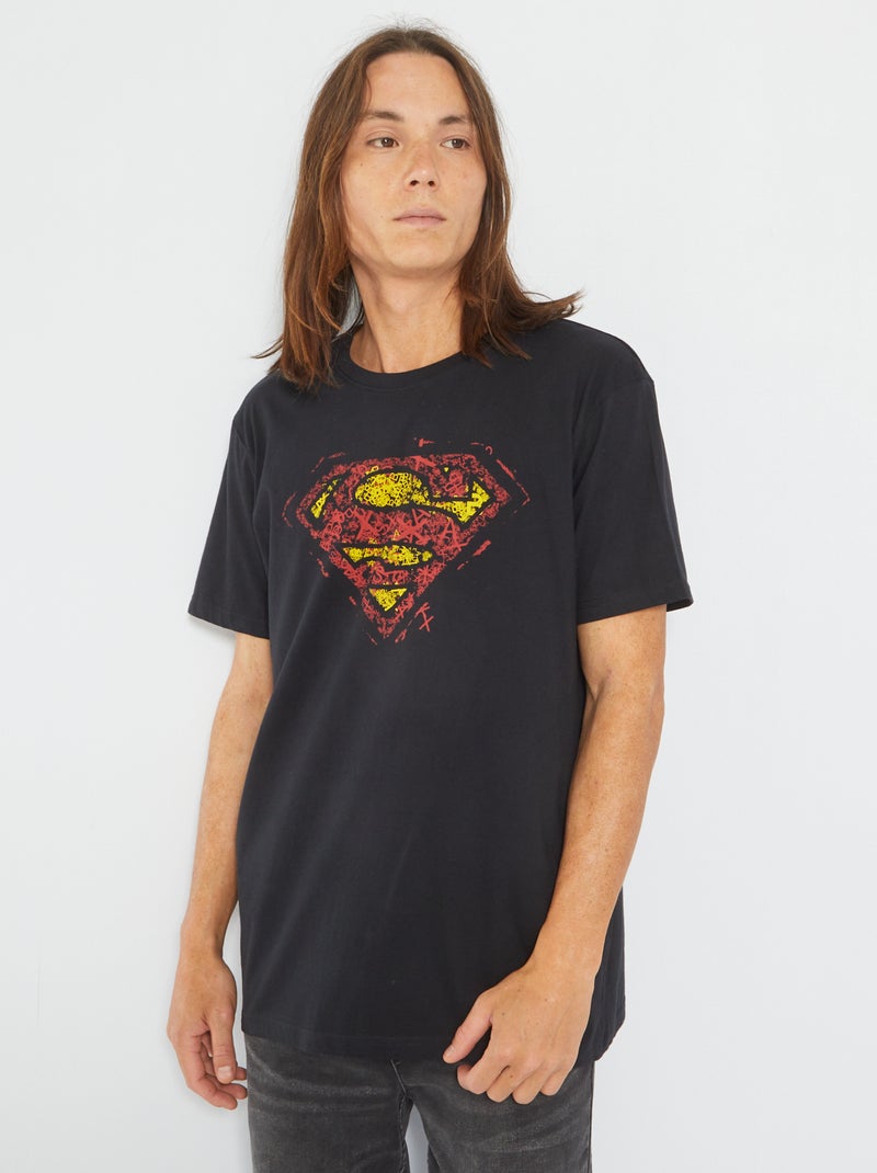 Jersey T-shirt 'Superman' zwart - Kiabi