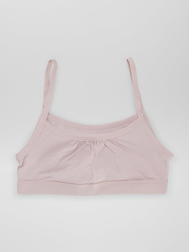 Jersey top met smalle bandjes - Setje van 2 BLAUW - Kiabi