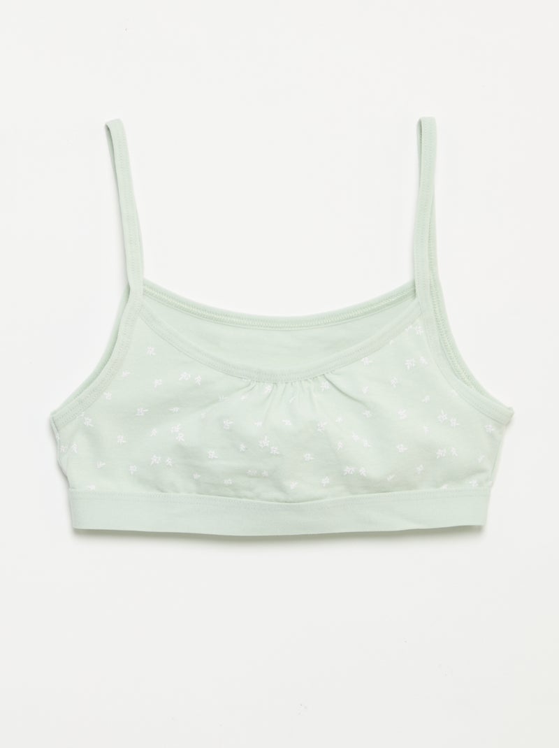 Jersey top met smalle bandjes - Setje van 2 Groen - Kiabi