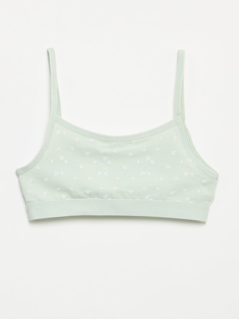 Jersey top met smalle bandjes - Setje van 2 Groen - Kiabi