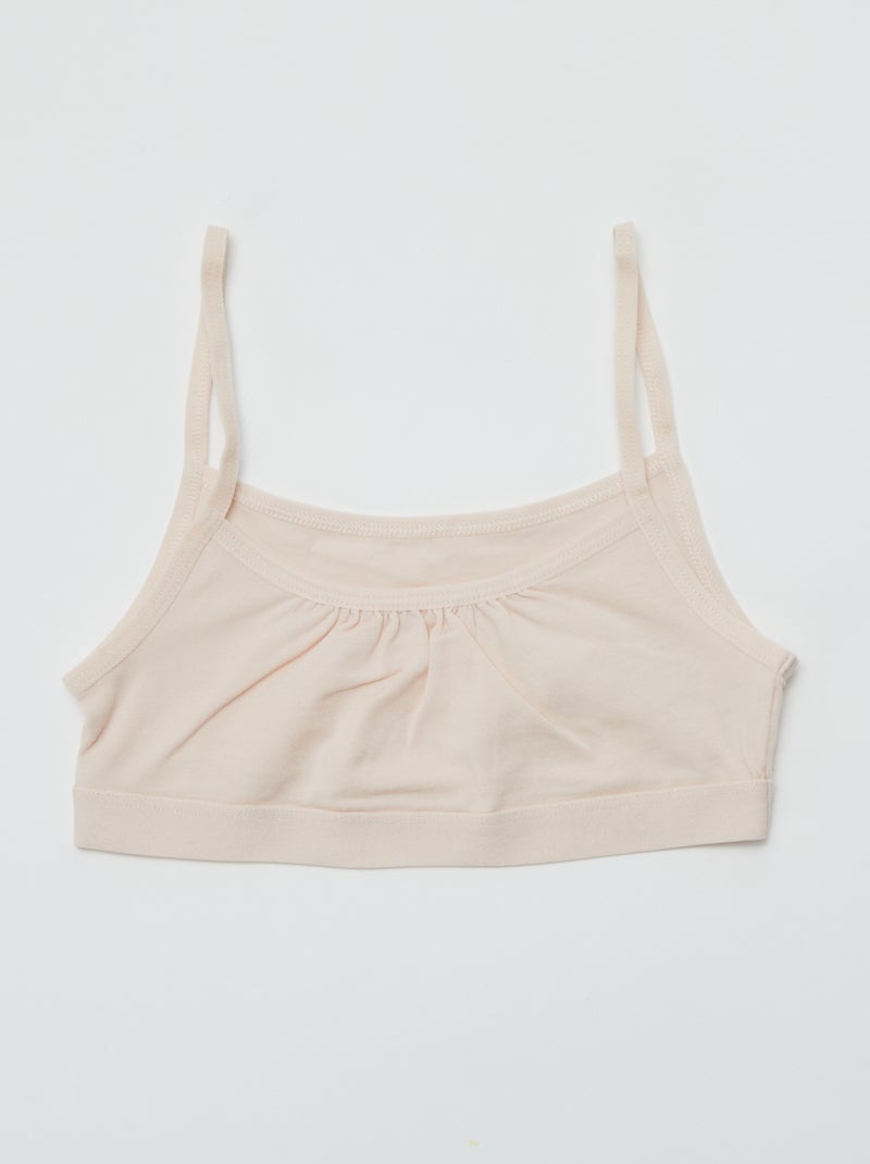 Jersey top met smalle bandjes - Setje van 2 WIT - Kiabi