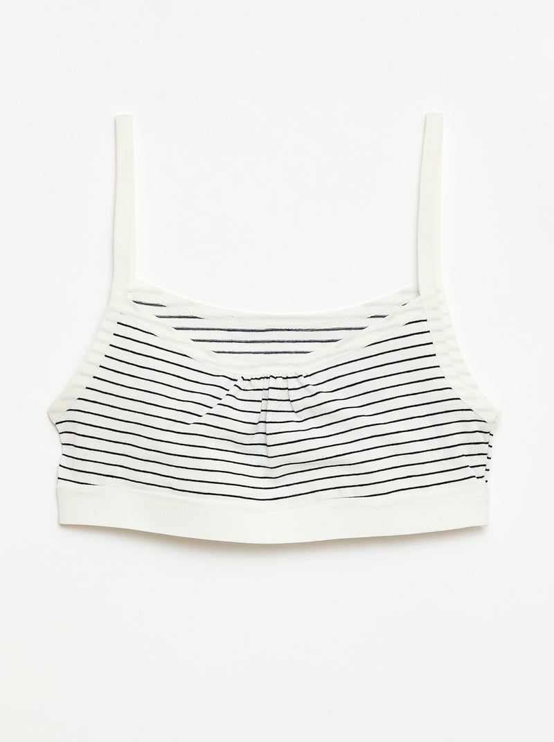 Jersey top met smalle bandjes - Setje van 2 Wit - Kiabi
