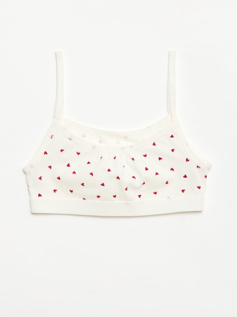 Jersey top met smalle bandjes - Setje van 2 Wit - Kiabi