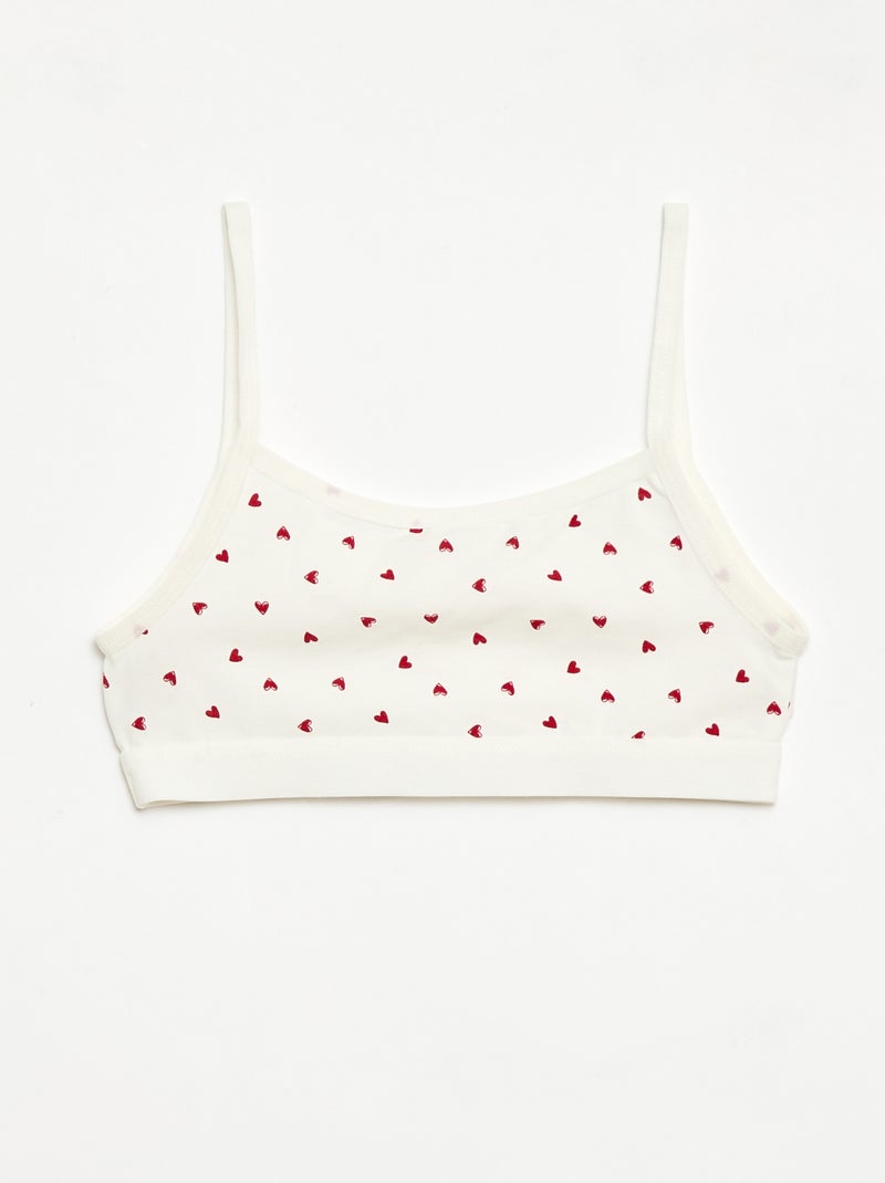 Jersey top met smalle bandjes - Setje van 2 Wit - Kiabi