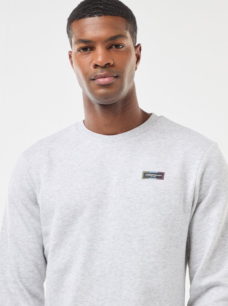 JJ Rebel | Effen, katoenen trui met print Biege - Kiabi