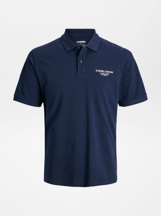 'JJ Rebel'-polo met print op de borst