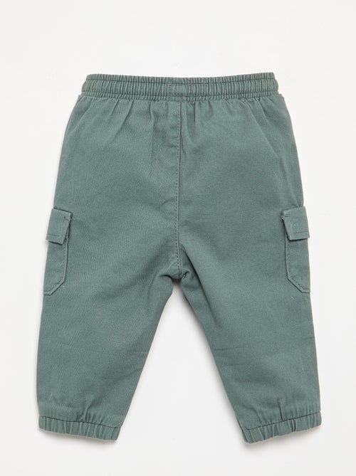 Jogg-broek van keperstof met zakken met klepje - Kiabi
