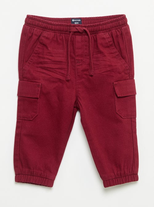 Jogg-broek van keperstof met zakken met klepje - Kiabi