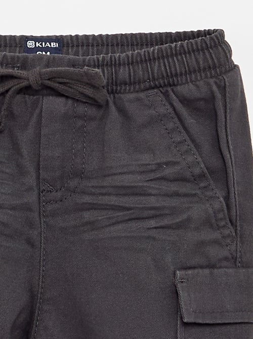 Jogg-broek van keperstof met zakken met klepje - Kiabi