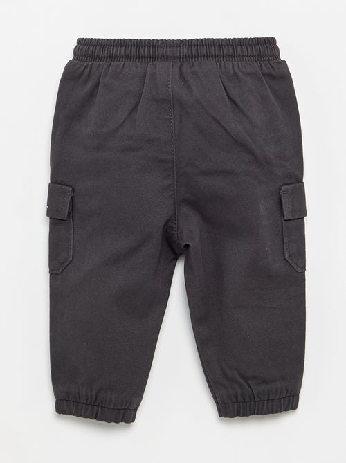 Jogg-broek van keperstof met zakken met klepje - Kiabi