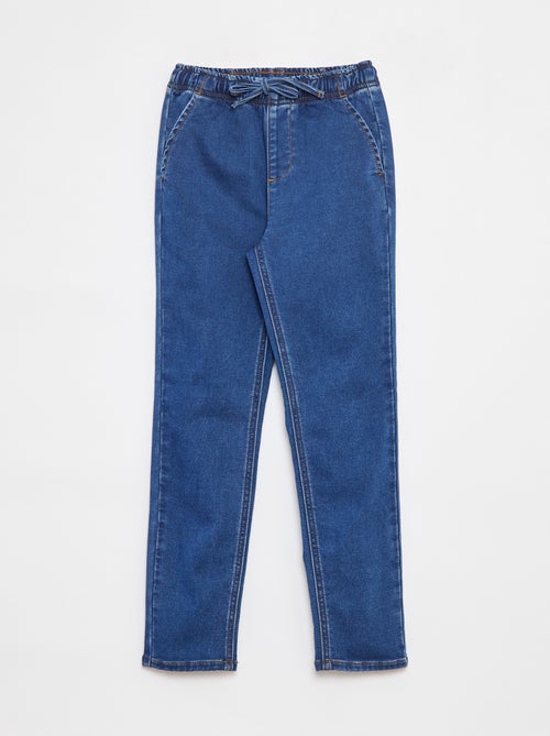 Jogg-broek van spijkerstof met elastische tailleband - Kiabi