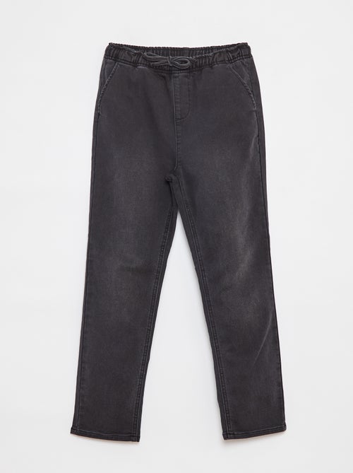 Jogg-broek van spijkerstof met elastische tailleband - Kiabi